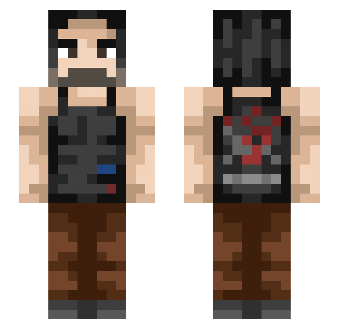 lnfxct Minecraft skin, front and back view