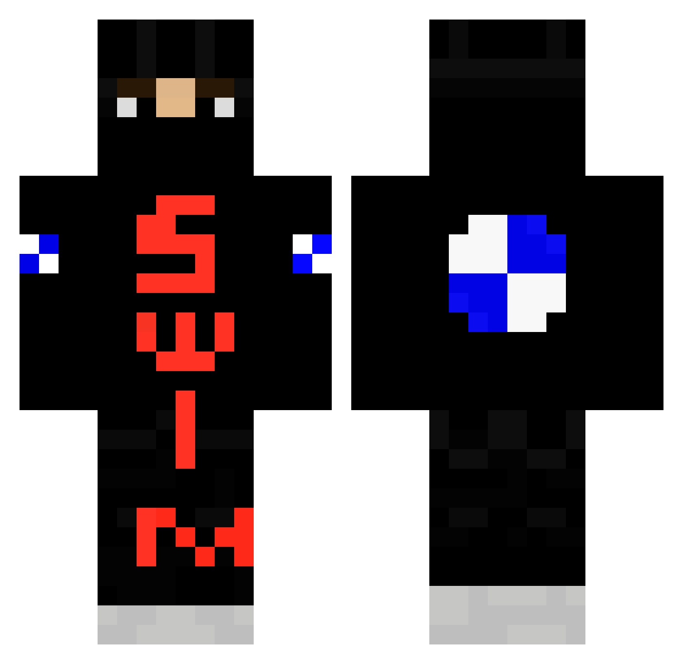 xxxbbjjn Minecraft skin, front and back view