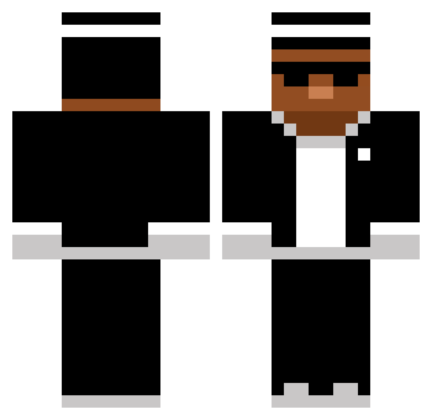 Pollonaso96 Minecraft skin, front and back view