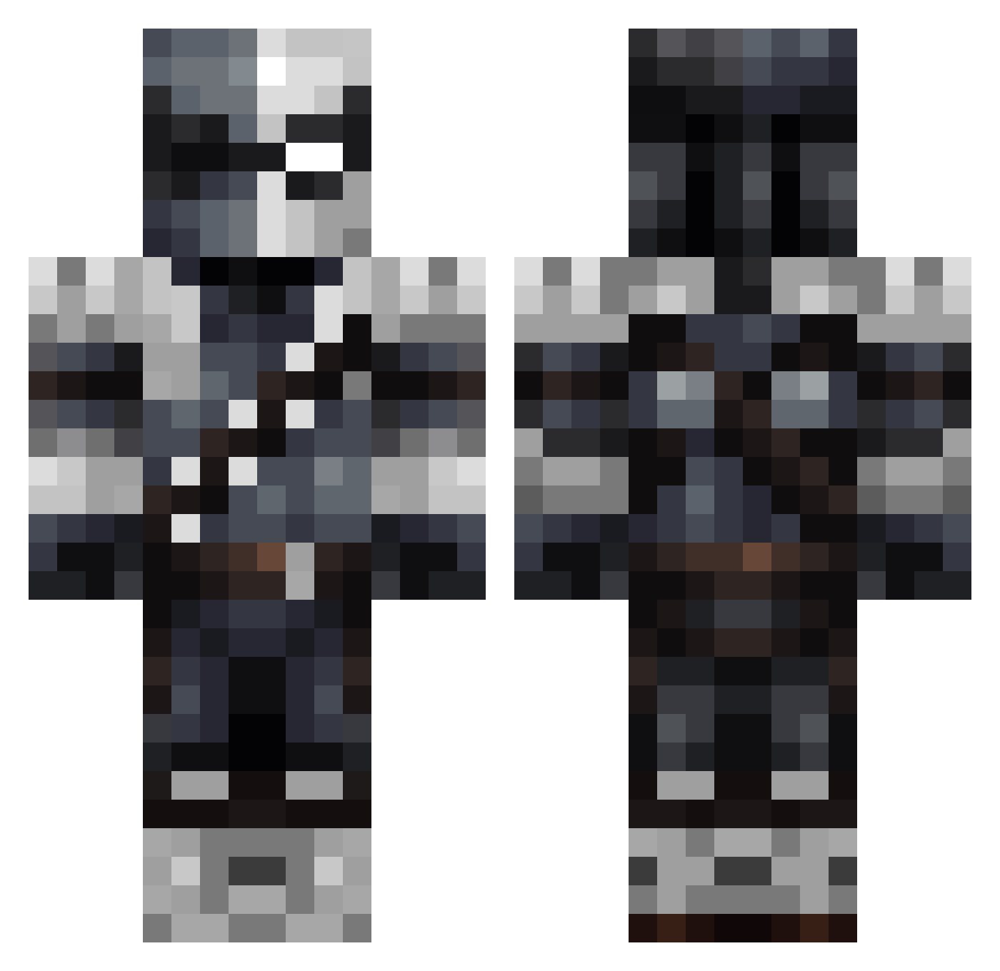Sko_Herd Minecraft skin, front and back view