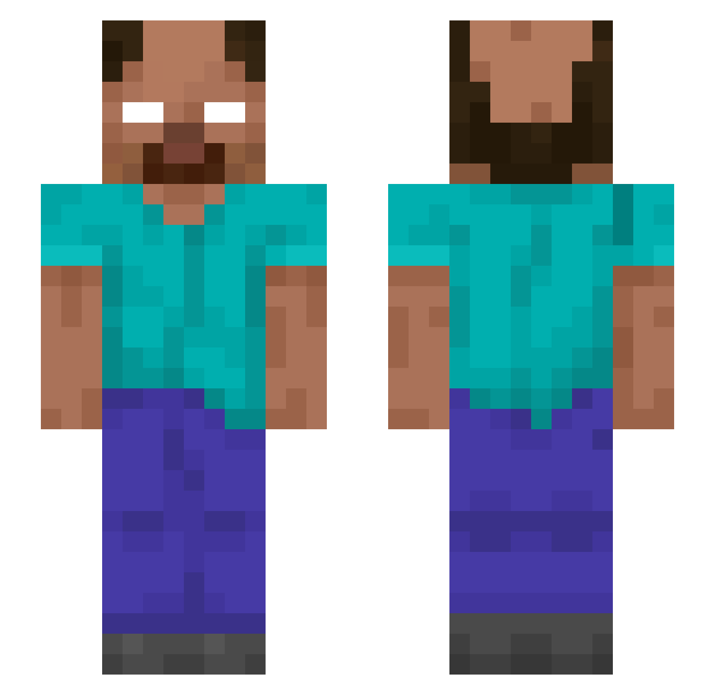 1LiterBooster Minecraft skin, front and back view