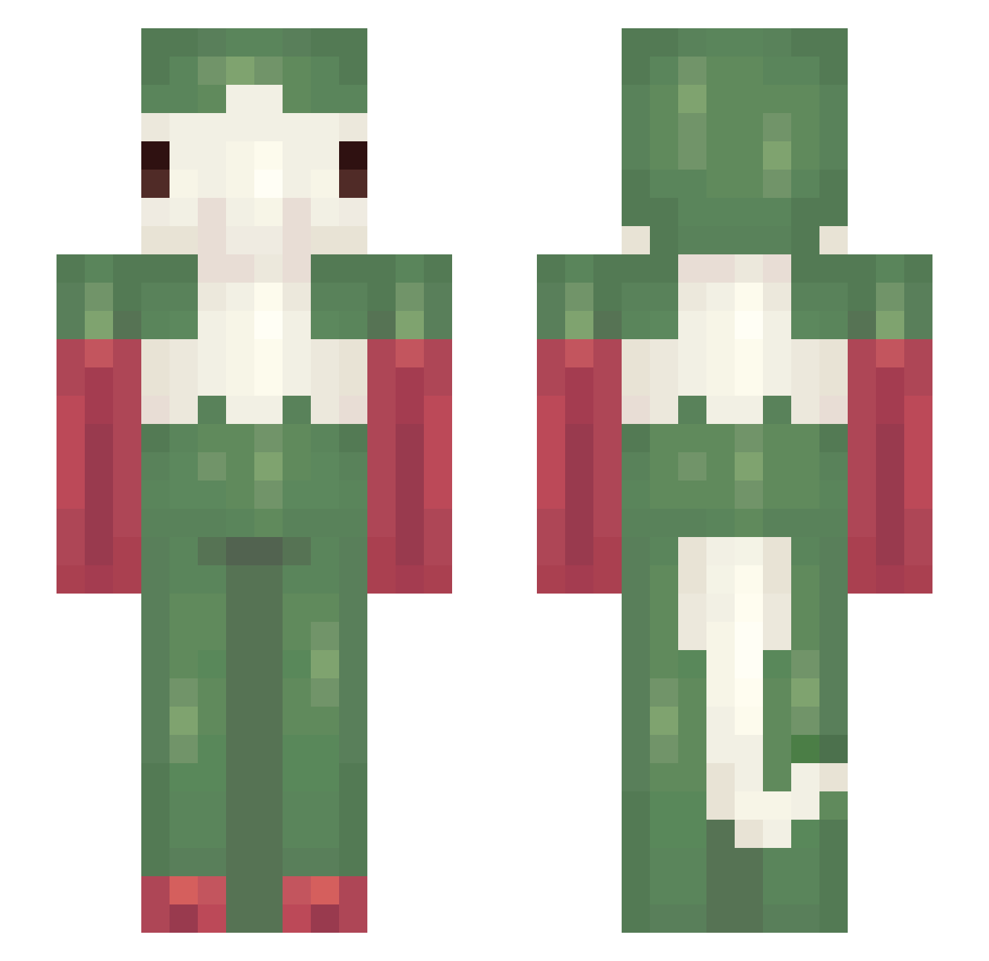 SoapyCelica Minecraft skin, front and back view