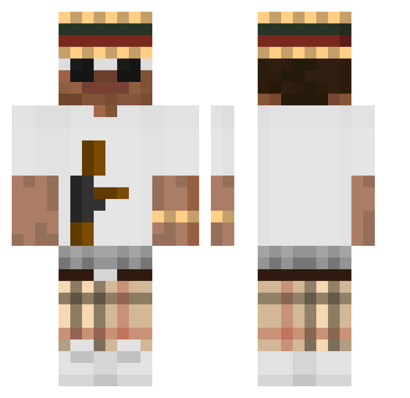 BigTadija Minecraft skin, front and back view