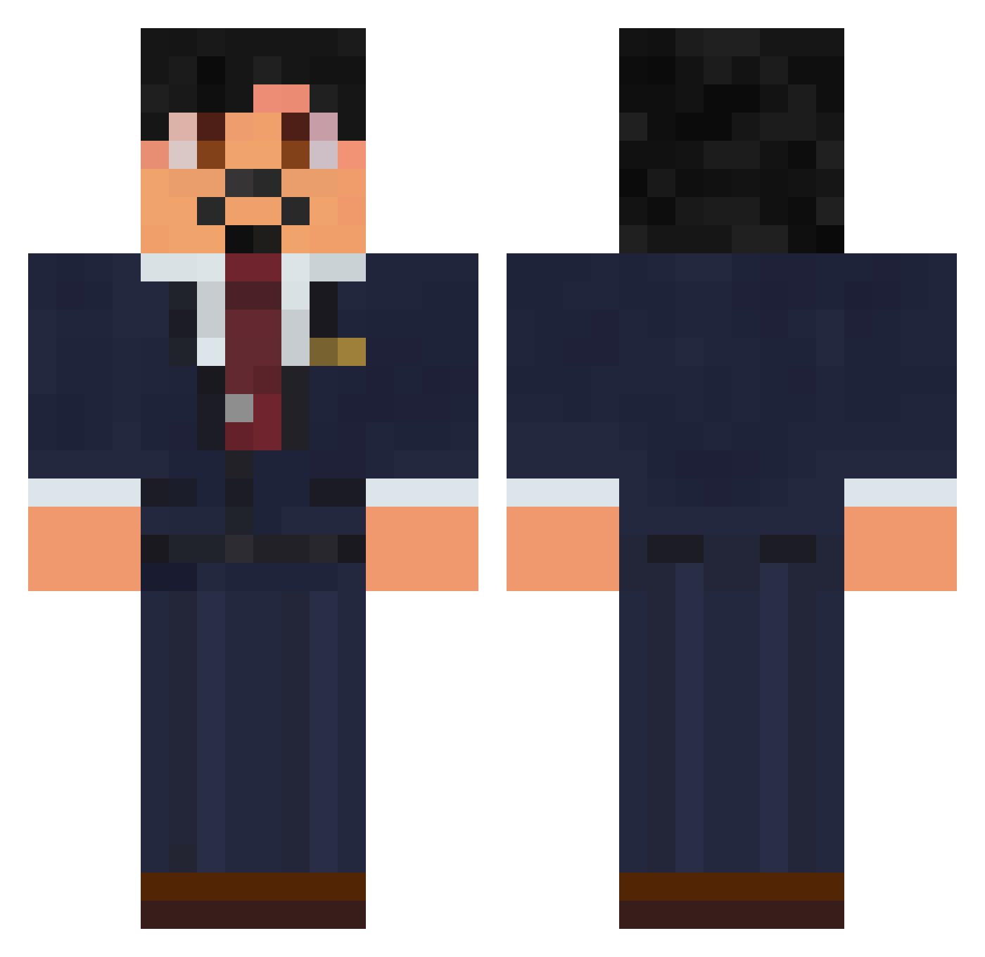 JoJinzzang Minecraft skin, front and back view
