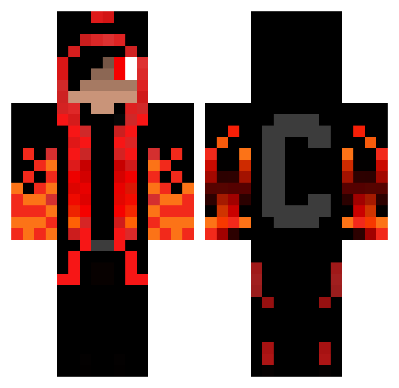 neverpain Minecraft skin, front and back view