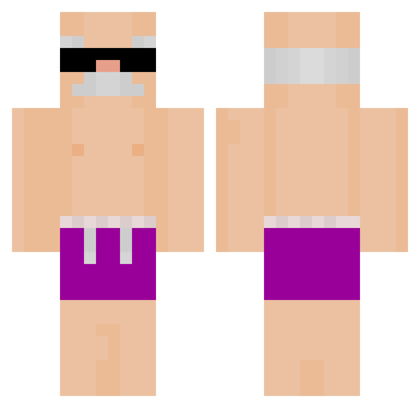 Suiseit Minecraft skin, front and back view
