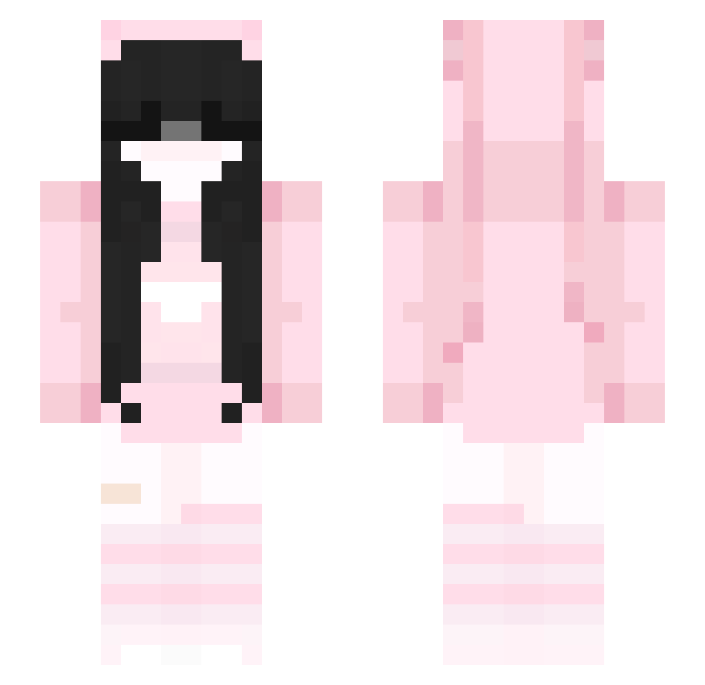 V3ND3RR Minecraft skin, front and back view
