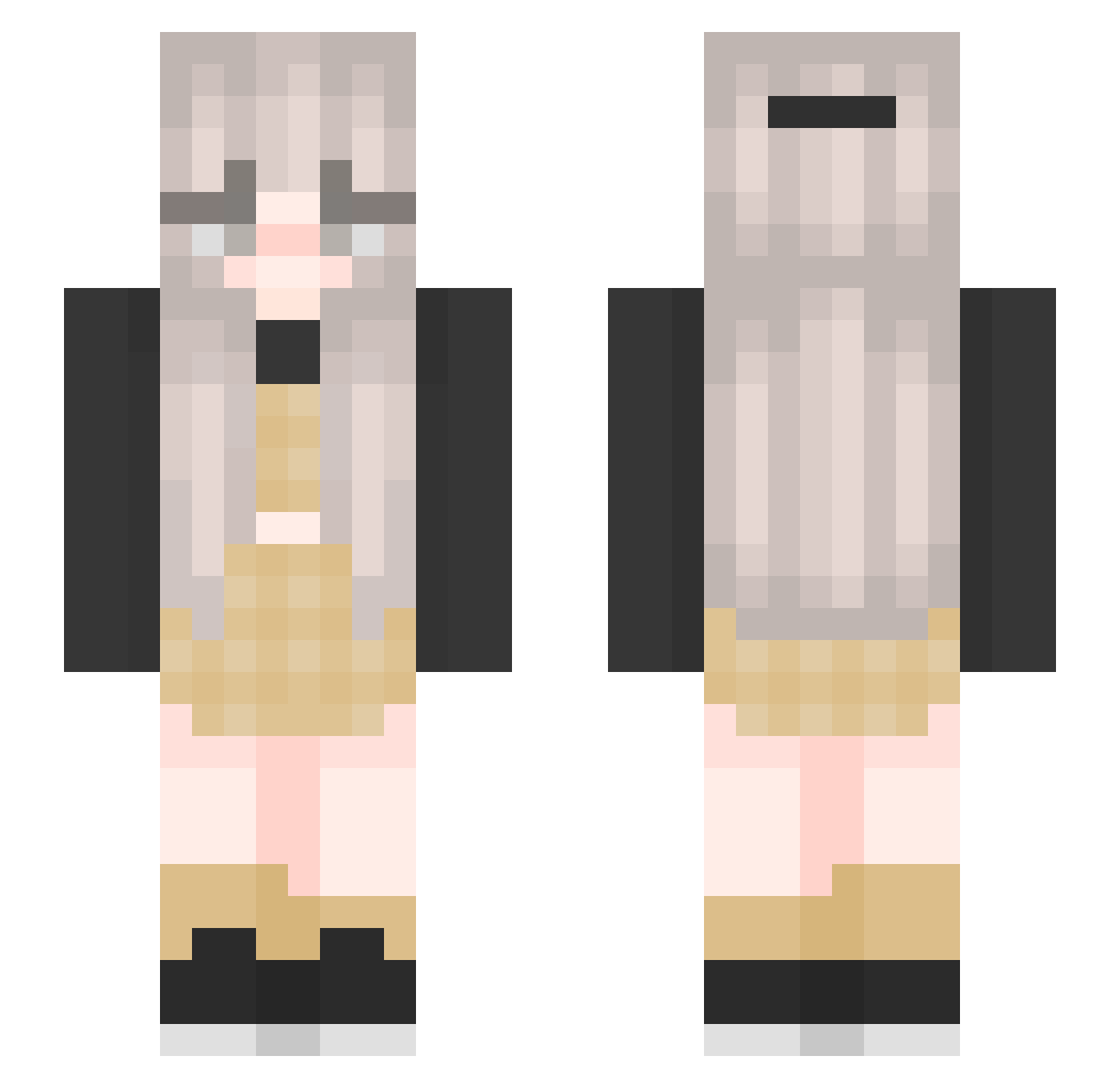 vikbik Minecraft skin, front and back view