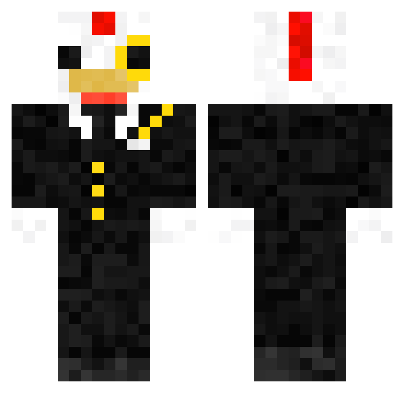 Leebabyc Minecraft skin, front and back view
