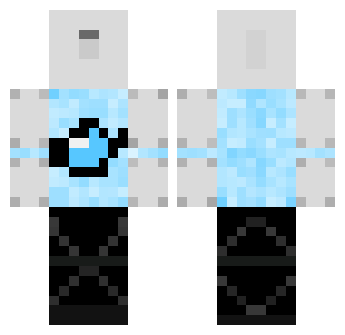 Achillies1355 Minecraft skin, front and back view