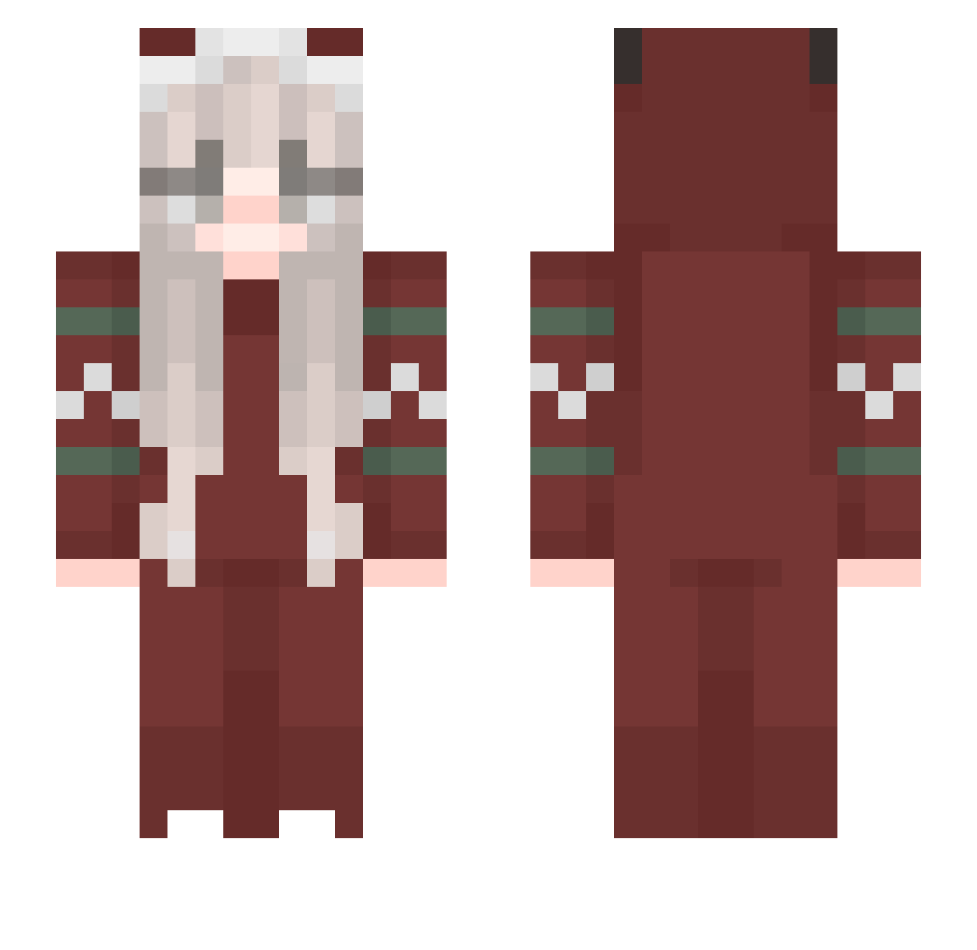 DarkSoip Minecraft skin, front and back view