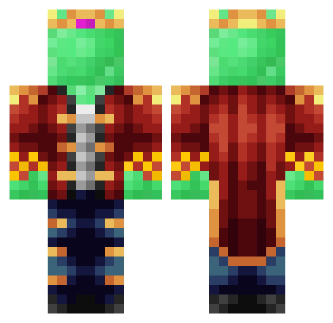 Ech271 Minecraft skin, front and back view