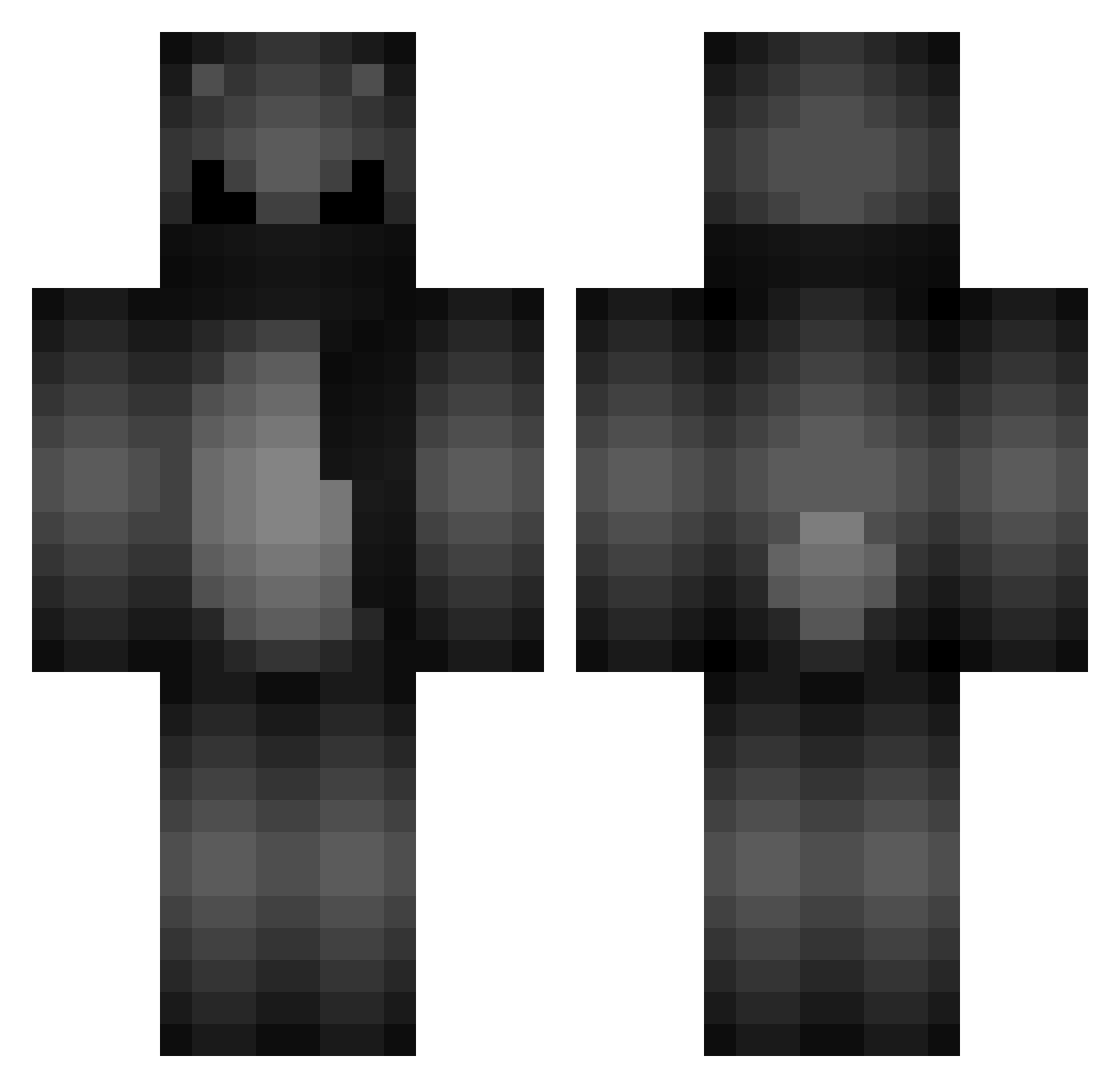 Munerrs Minecraft skin, front and back view