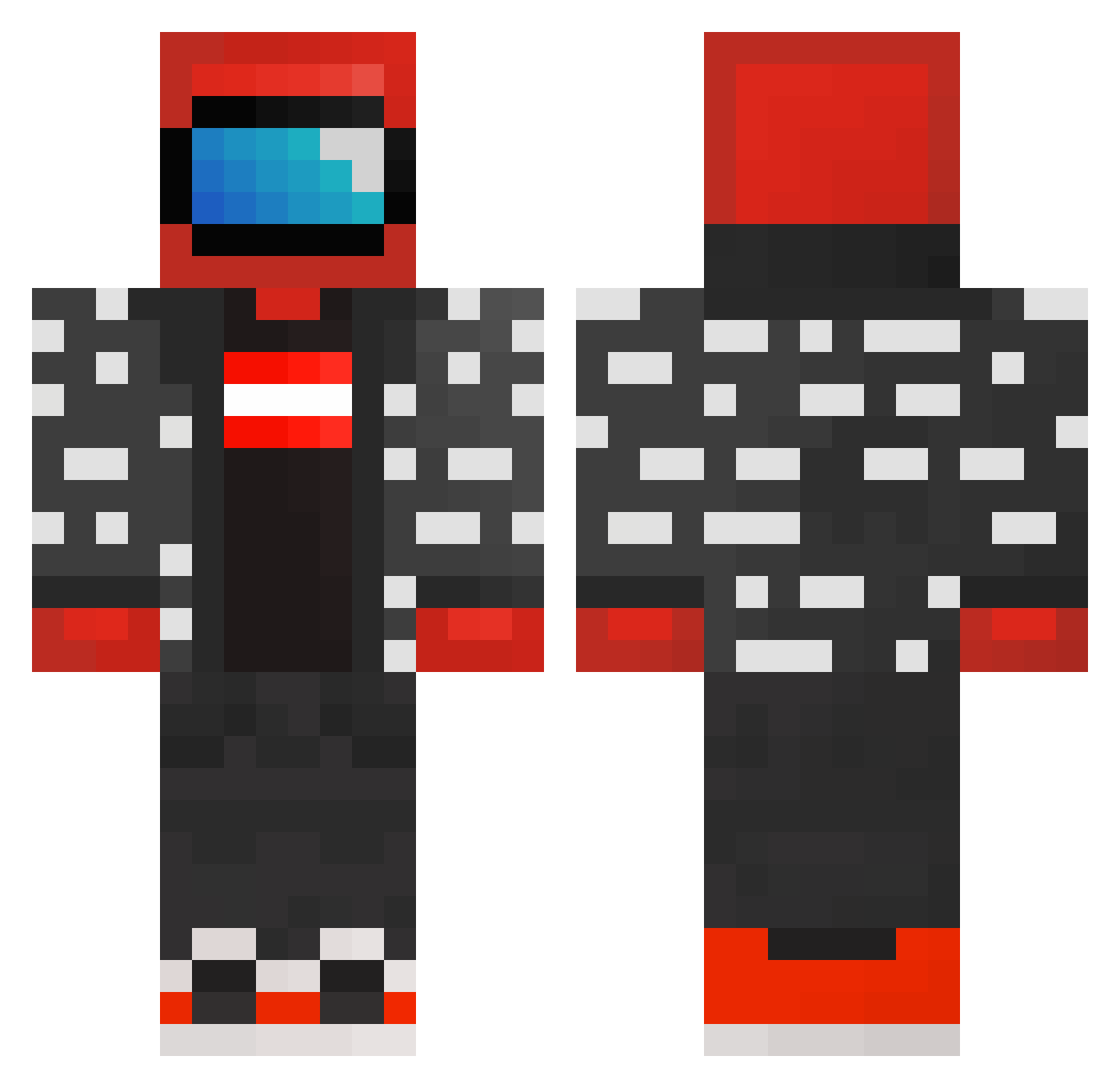 Rubycoops Minecraft skin, front and back view