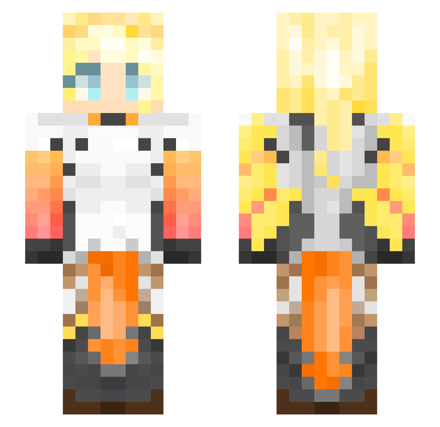 Xenoyaut Minecraft skin, front and back view
