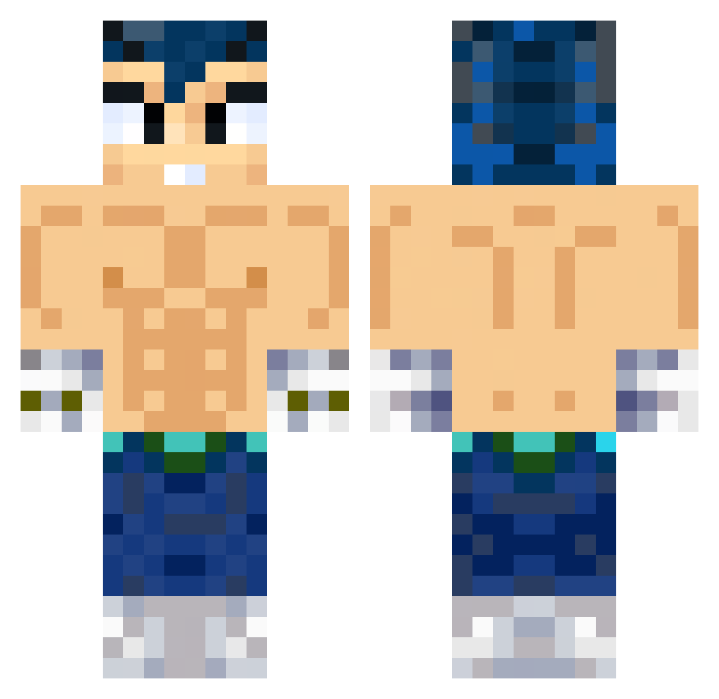 JuanitoRex07 Minecraft skin, front and back view