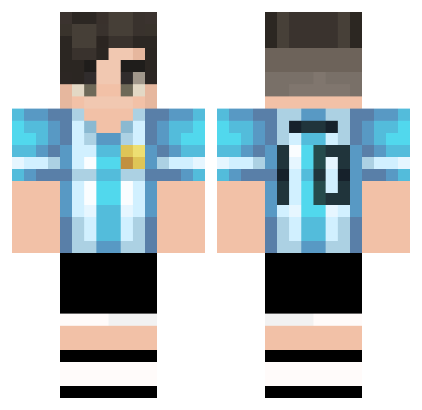M4R4D0N4 Minecraft skin, front and back view