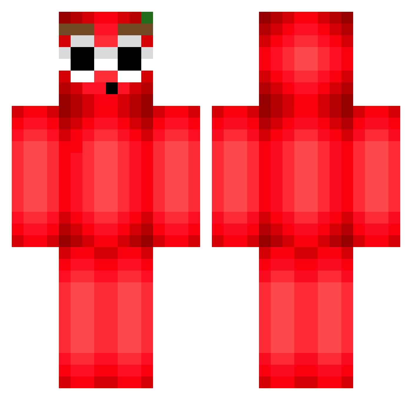 Badmutter Minecraft skin, front and back view