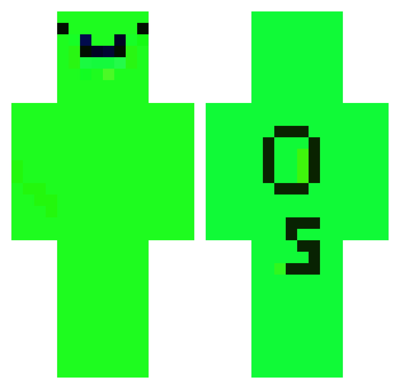 owesich Minecraft skin, front and back view