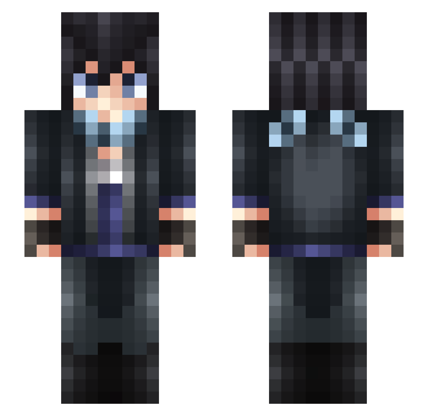 MaNaowKem Minecraft skin, front and back view