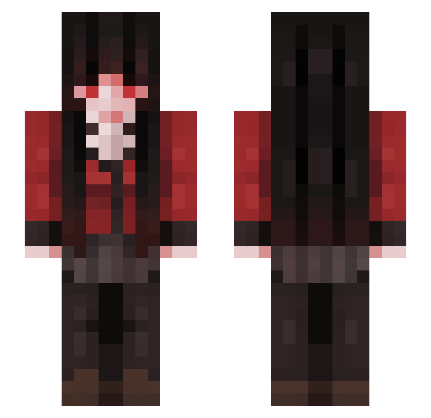 jellyfishballs Minecraft skin, front and back view