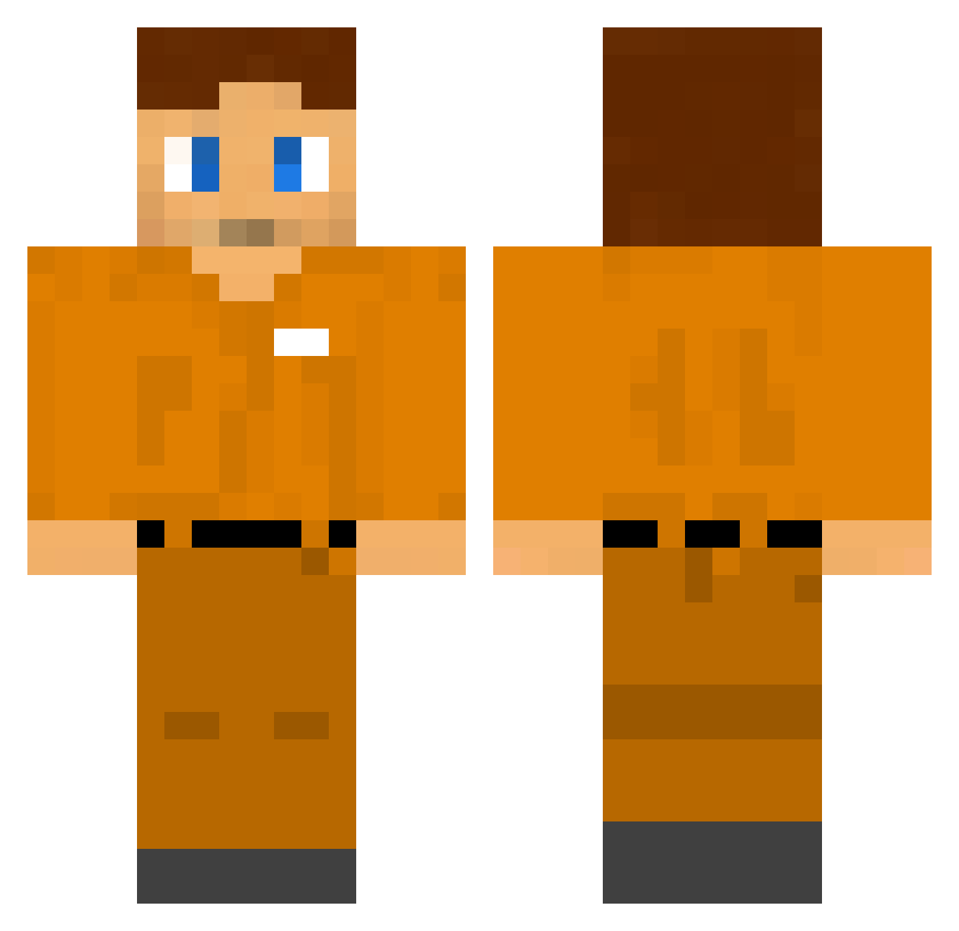 wtfplse Minecraft skin, front and back view