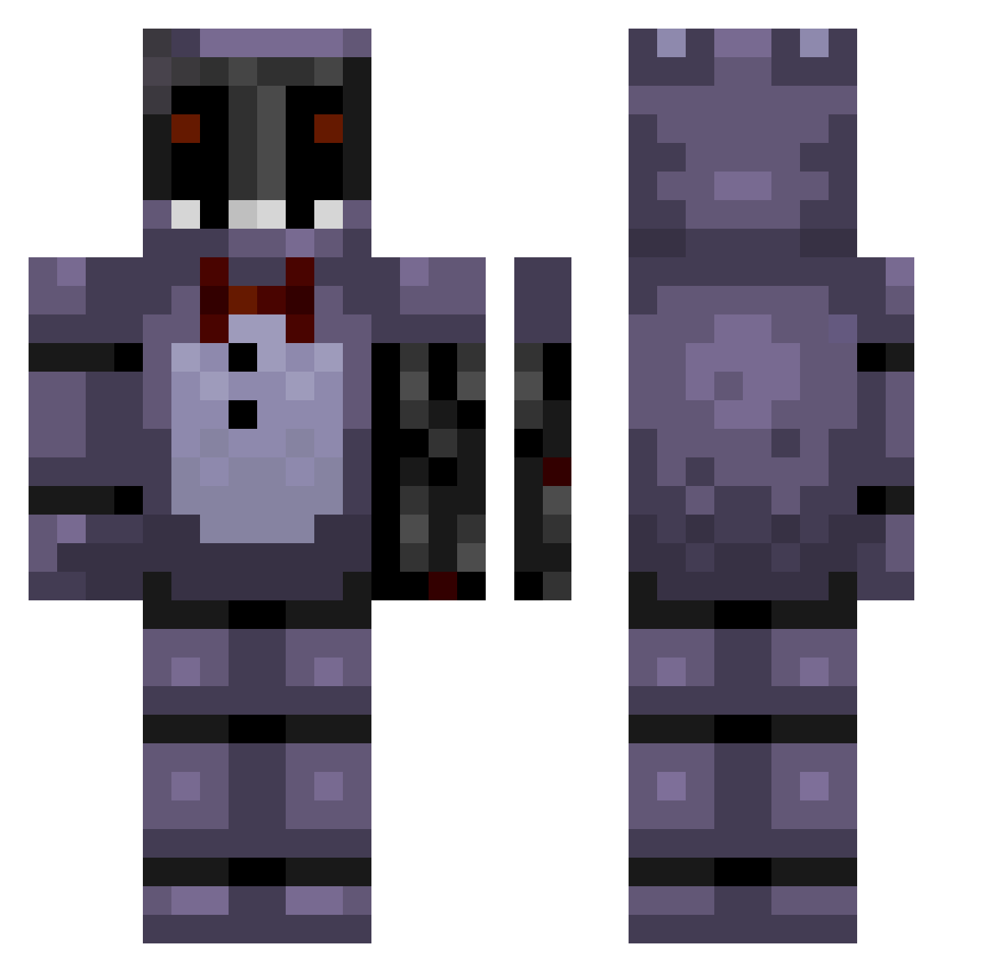 SilverSeverence Minecraft skin, front and back view