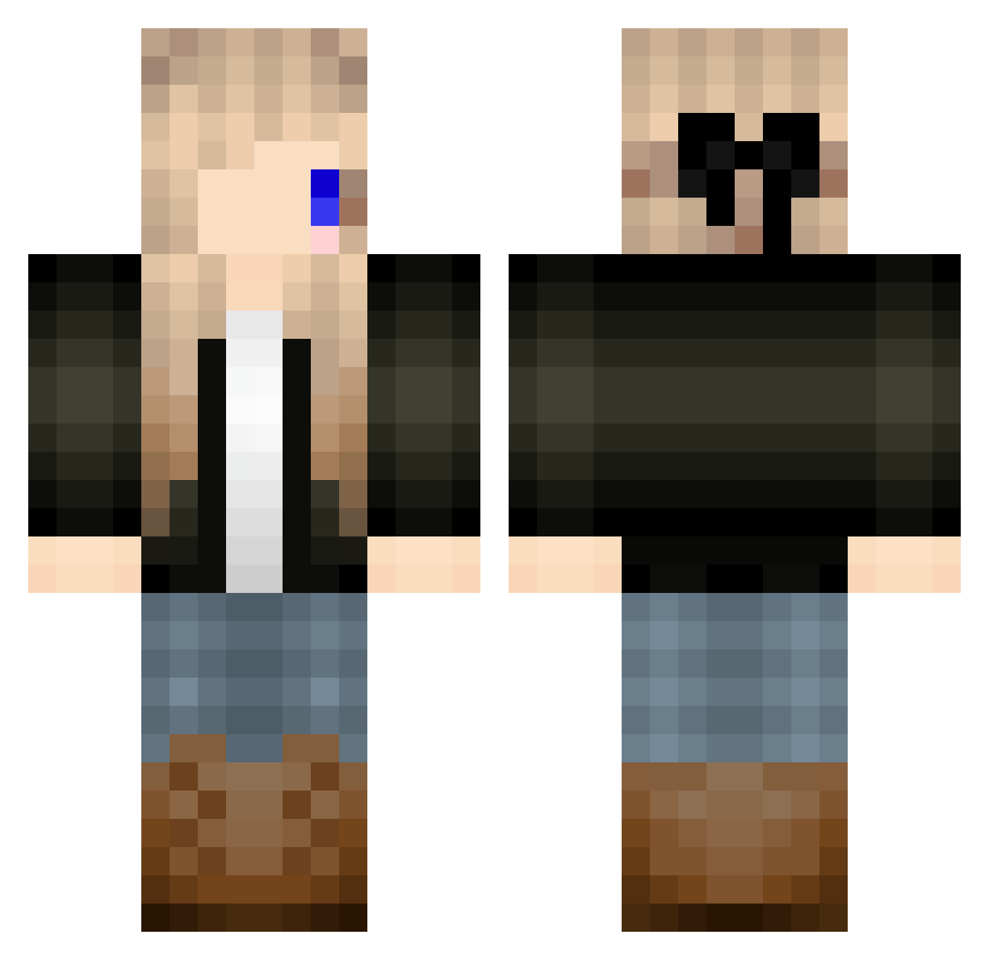 HandSign Minecraft skin, front and back view