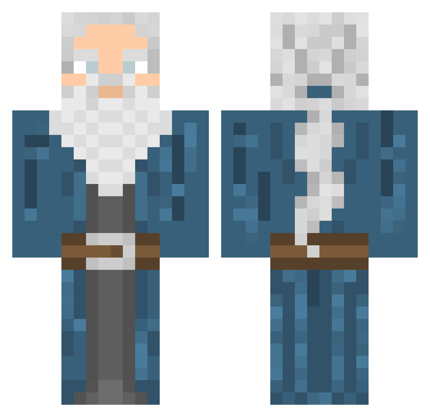 Muzel22 Minecraft skin, front and back view