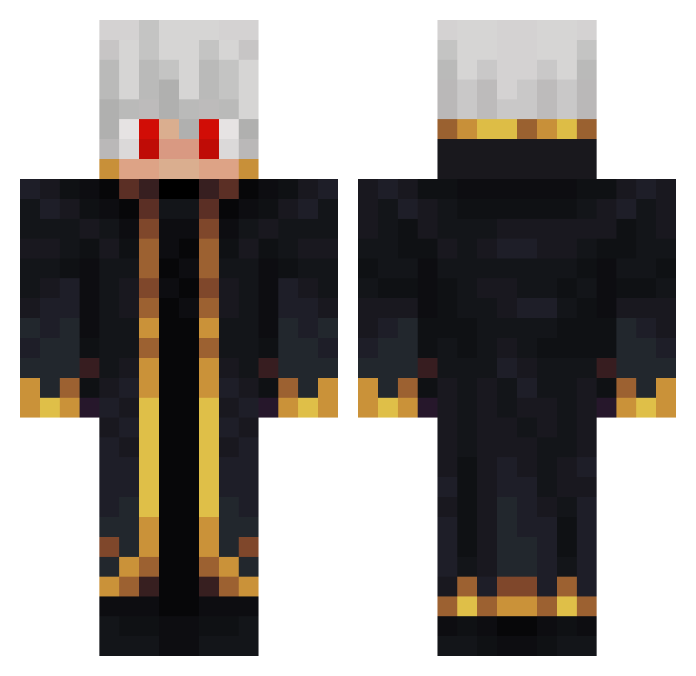 ZephirAckerman Minecraft skin, front and back view