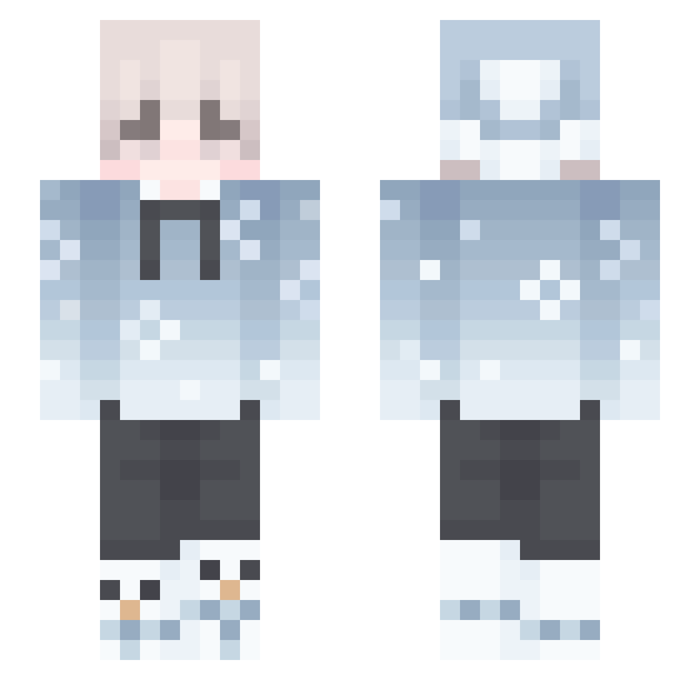 Kryvora Minecraft skin, front and back view