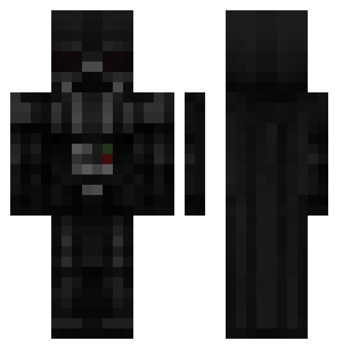 DDEEVVIILL Minecraft skin, front and back view