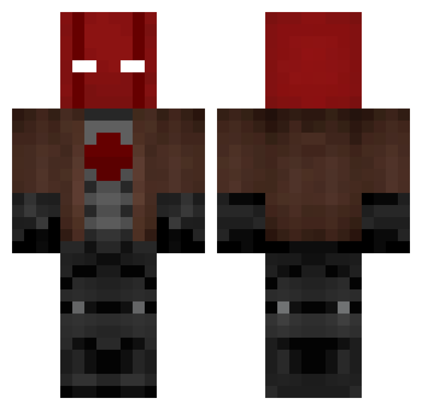 DrDoomBomb Minecraft skin, front and back view