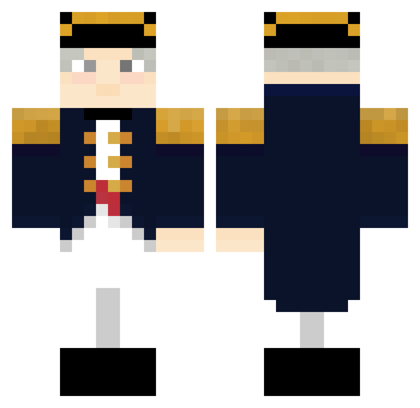 SkereSmos Minecraft skin, front and back view