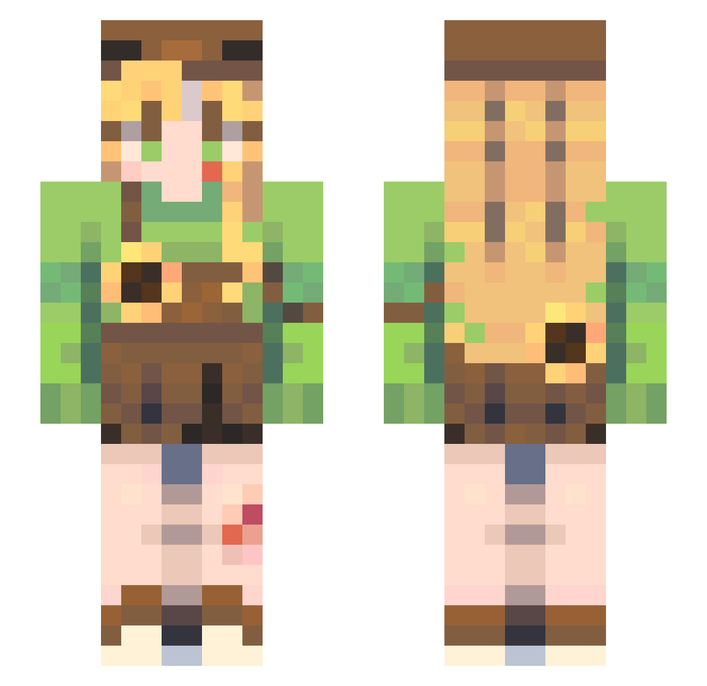 Stura Minecraft skin, front and back view
