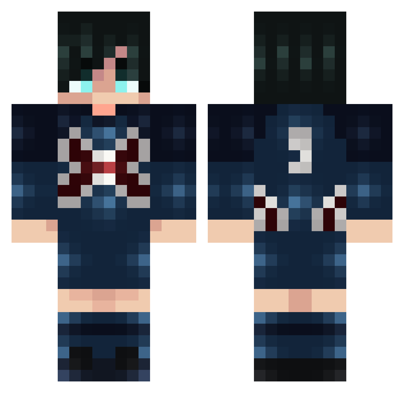 3N10 Minecraft skin, front and back view