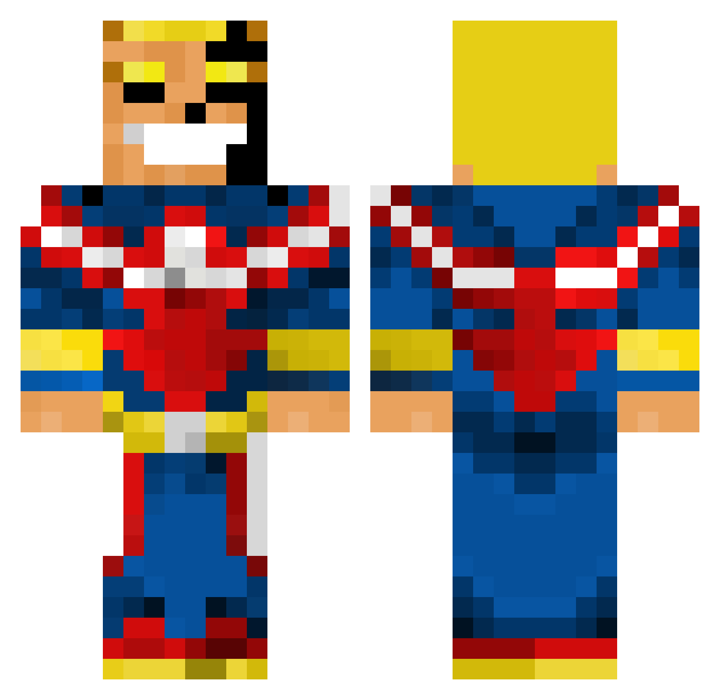 Sirhc_HD Minecraft skin, front and back view