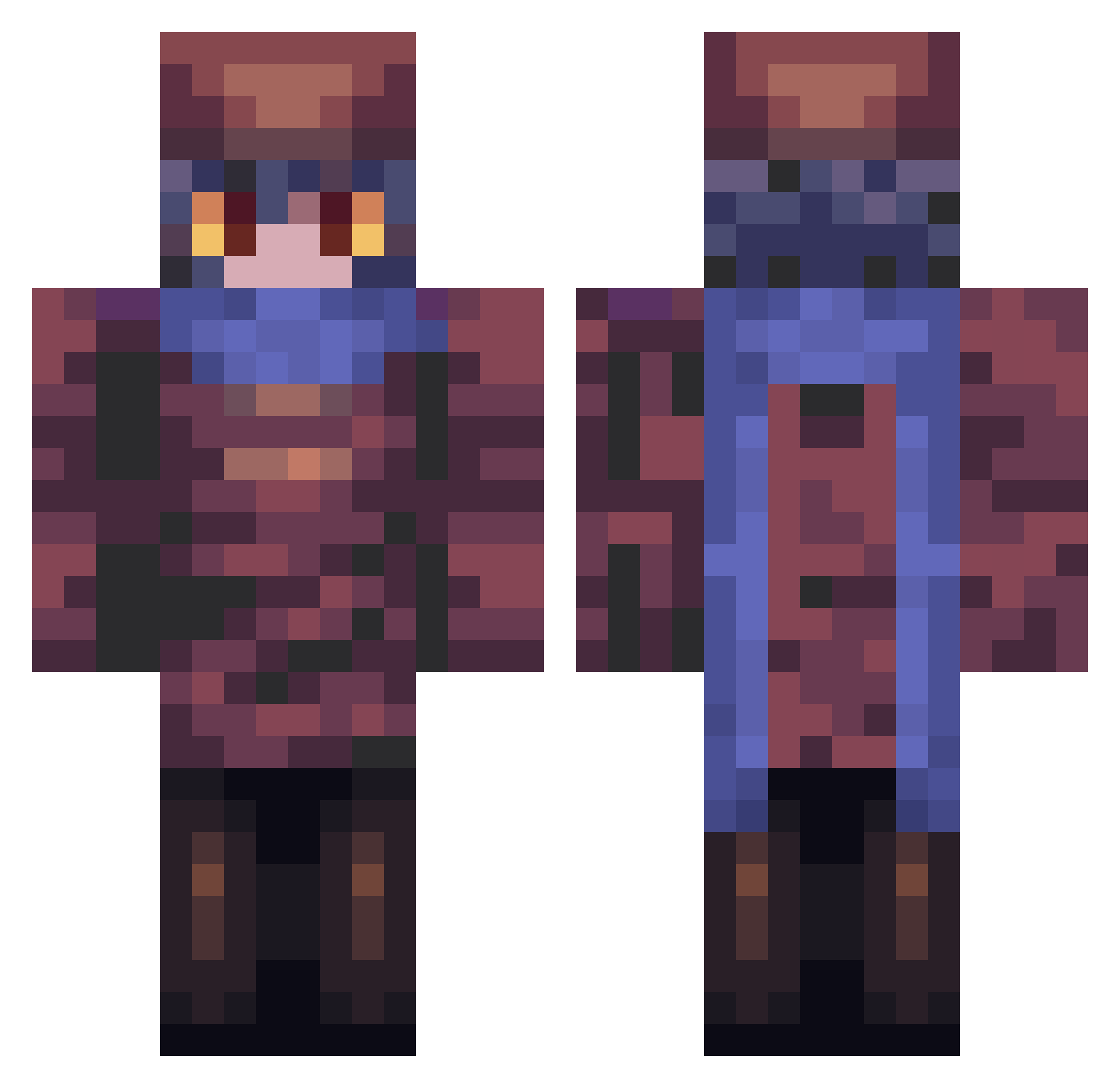 SilmeGamer2 Minecraft skin, front and back view
