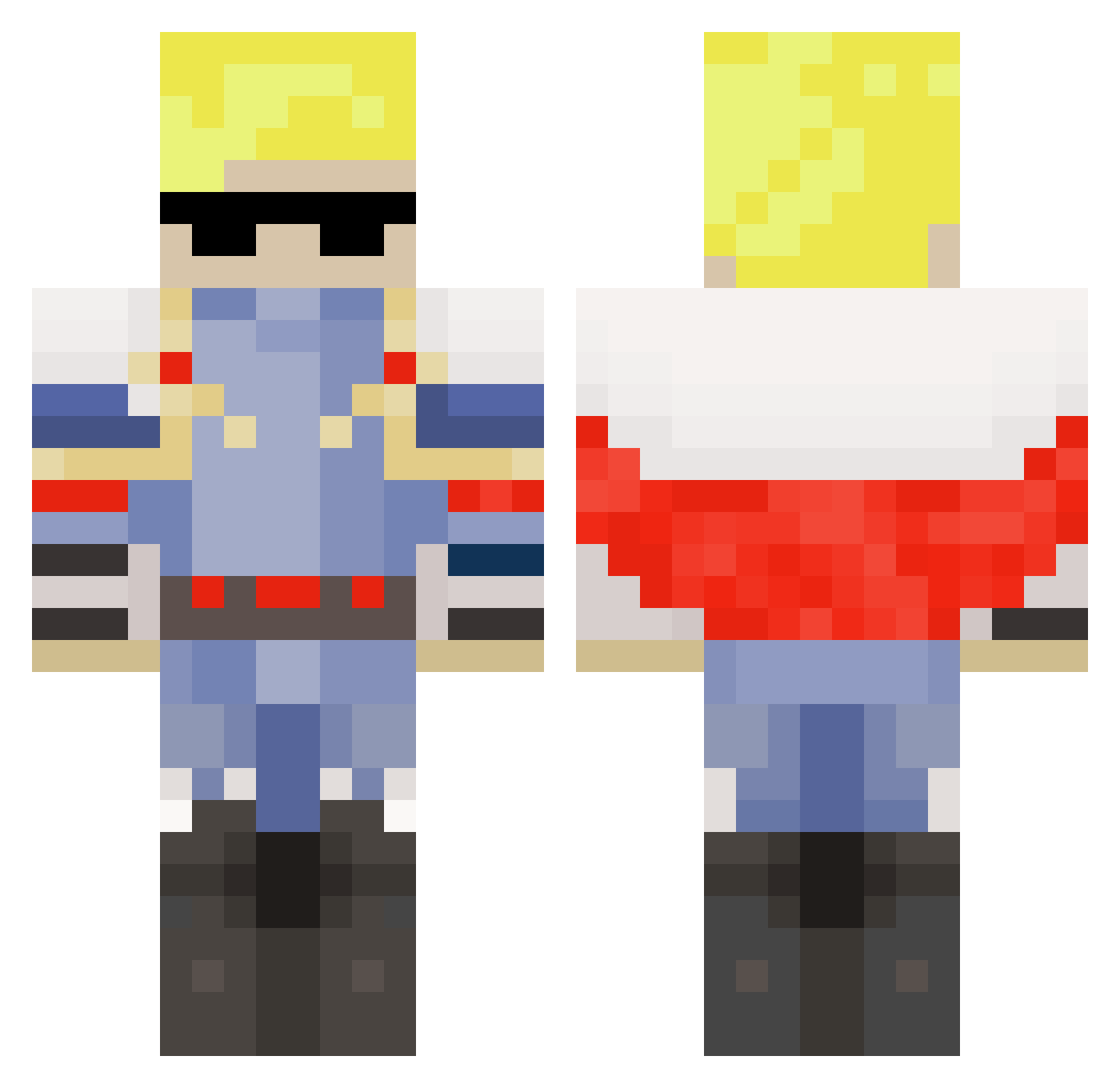 GravityRM_ Minecraft skin, front and back view