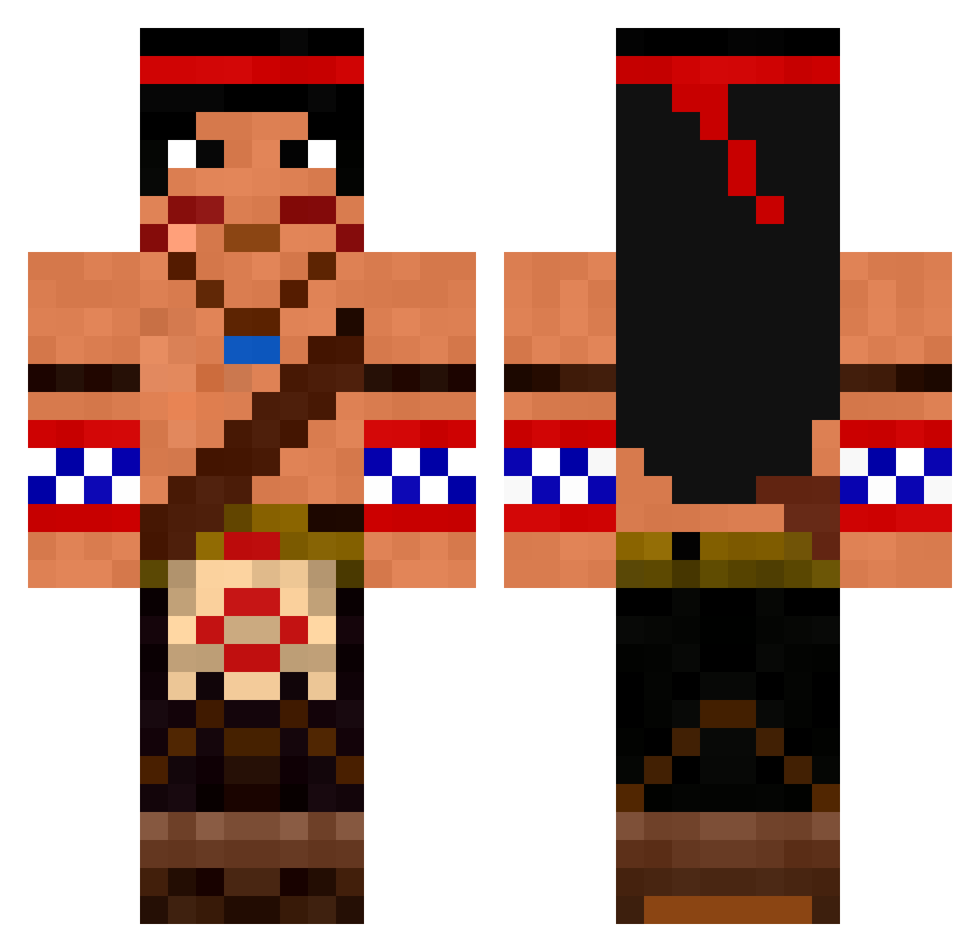 MostRegalSeagull Minecraft skin, front and back view