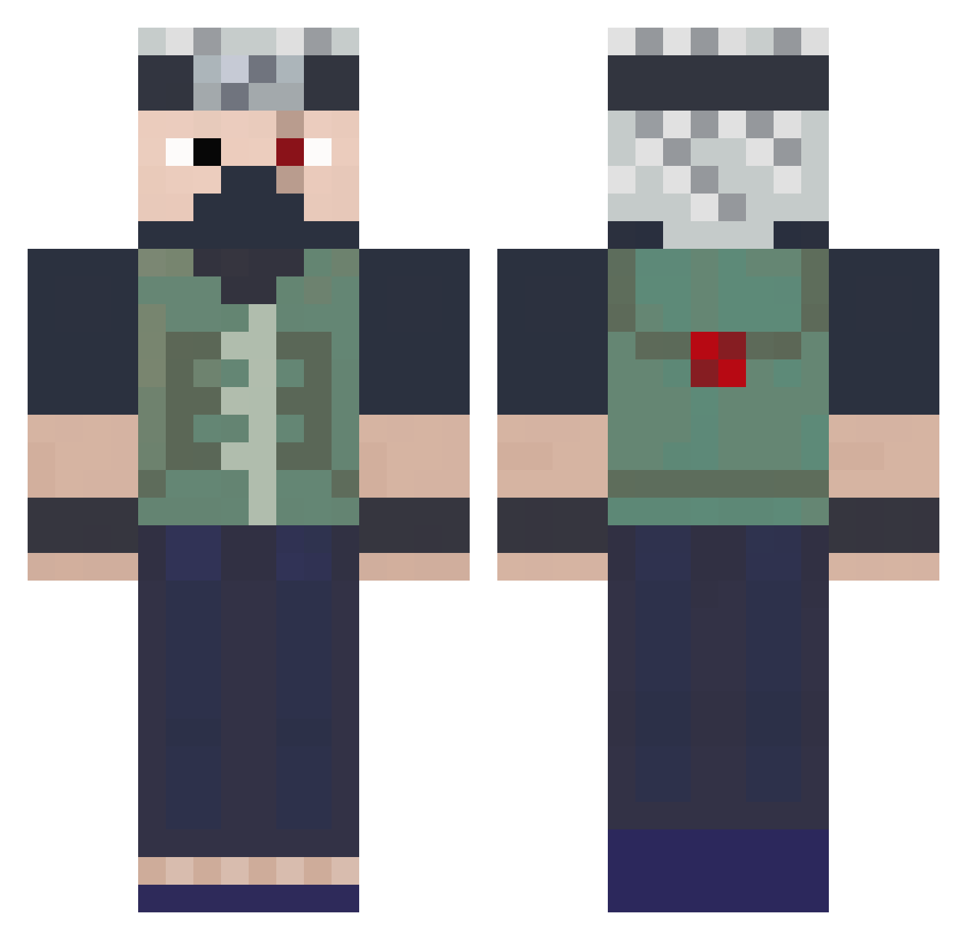 Etho Minecraft skin, front and back view