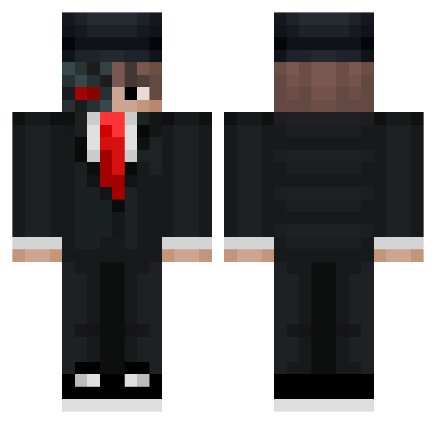 rrobotic Minecraft skin, front and back view