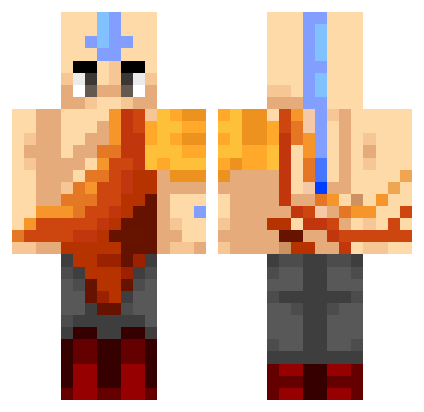 HitTheJew Minecraft skin, front and back view