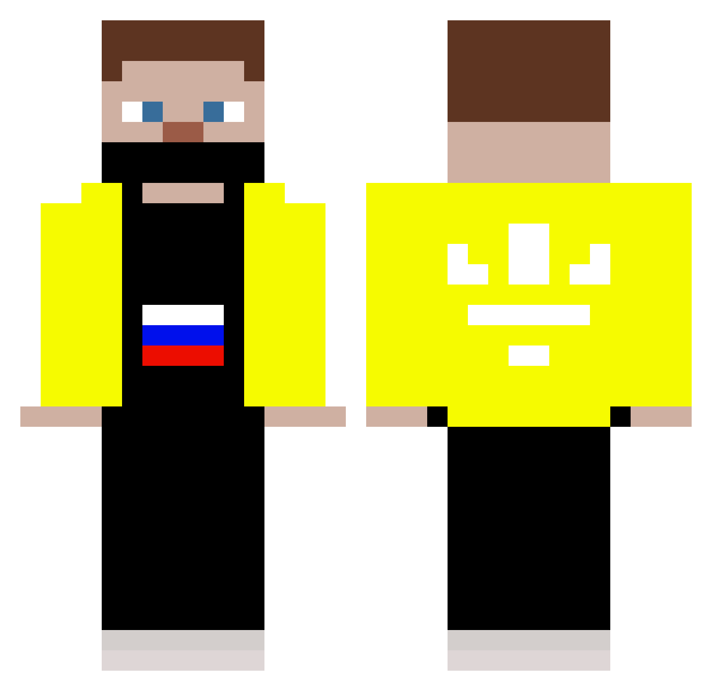tecno_Gamer Minecraft skin, front and back view
