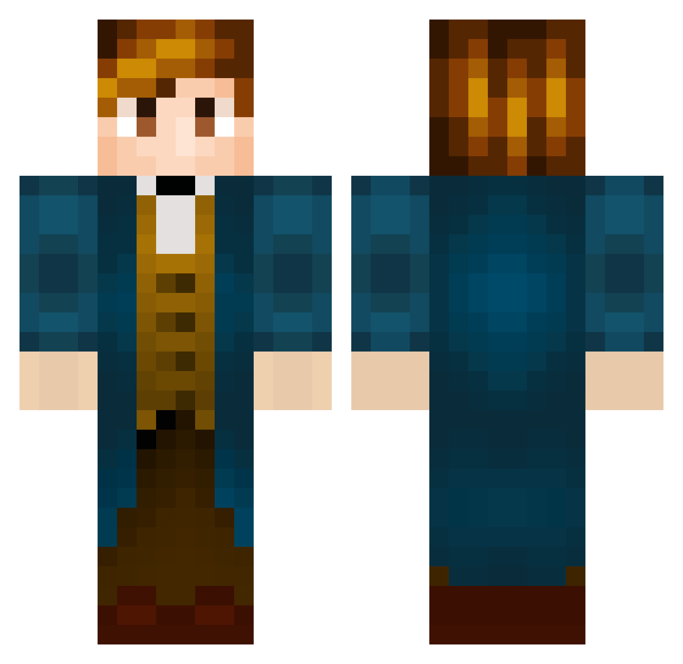 OutlawNoah44108 Minecraft skin, front and back view