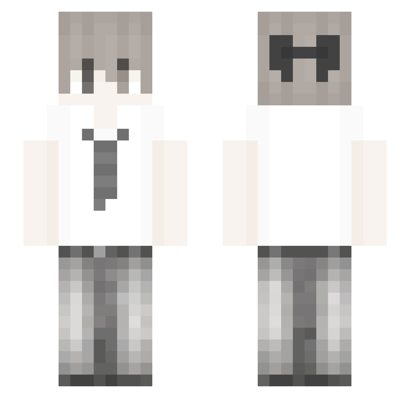 Unity Minecraft skin, front and back view