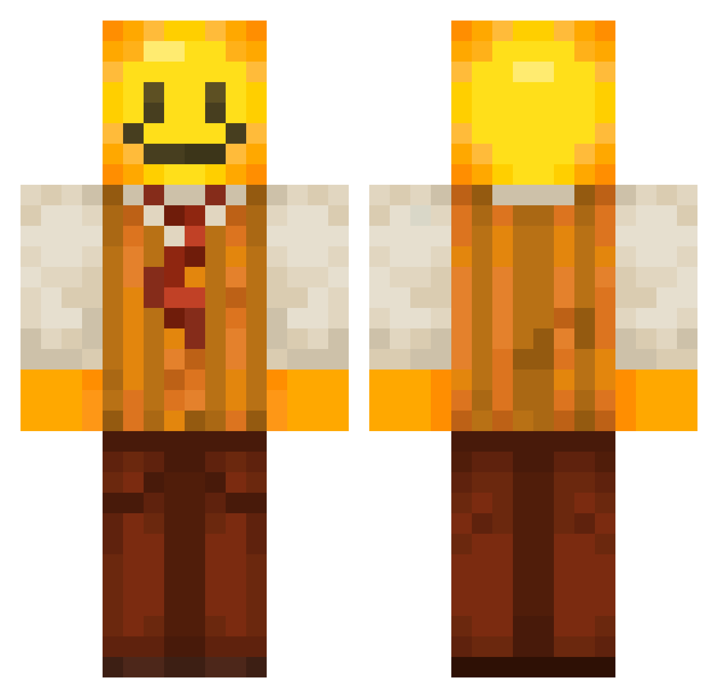 assamoat Minecraft skin, front and back view