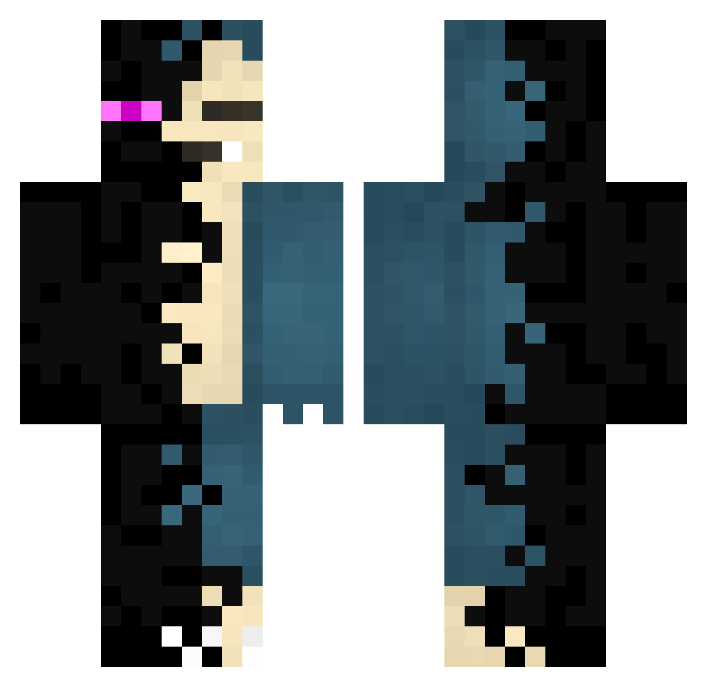 Aryhu Minecraft skin, front and back view