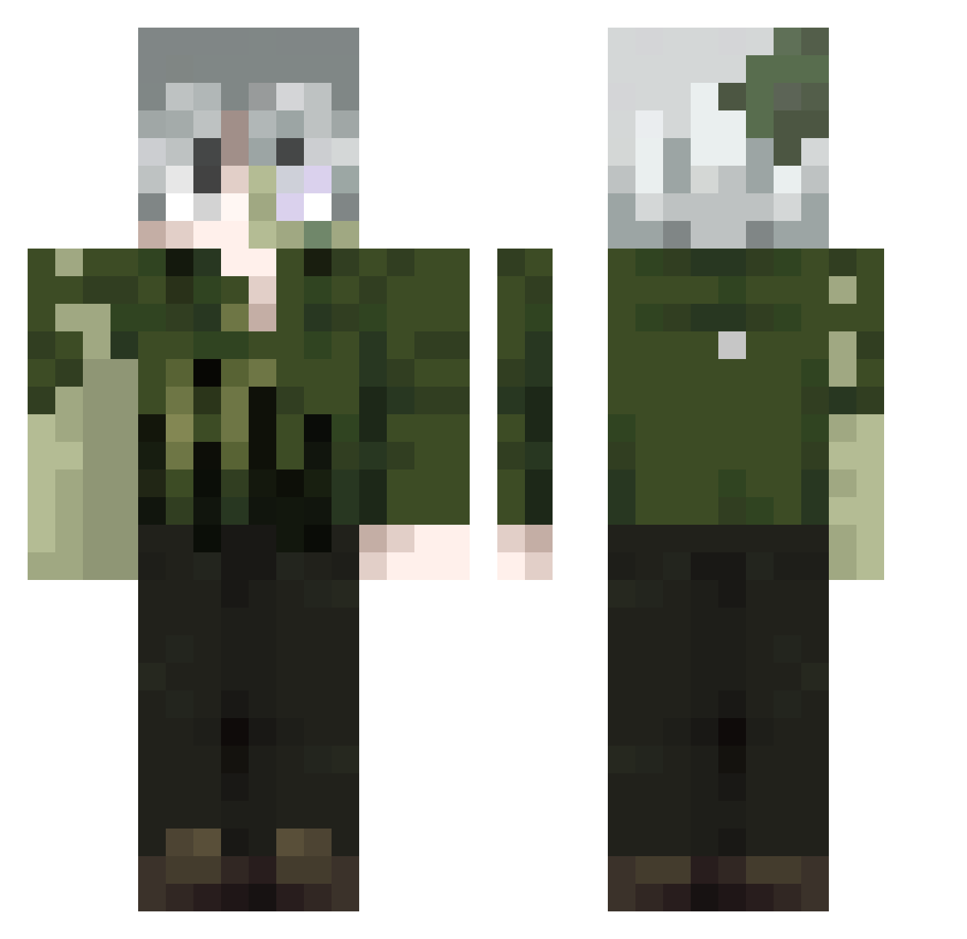 JudoboyYT Minecraft skin, front and back view