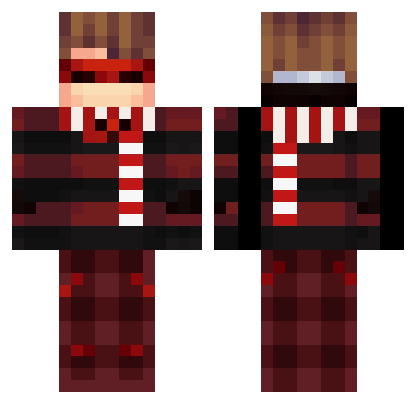 cybertank Minecraft skin, front and back view